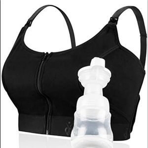MOMCOZY Nursing Black Bra Adjustable Back